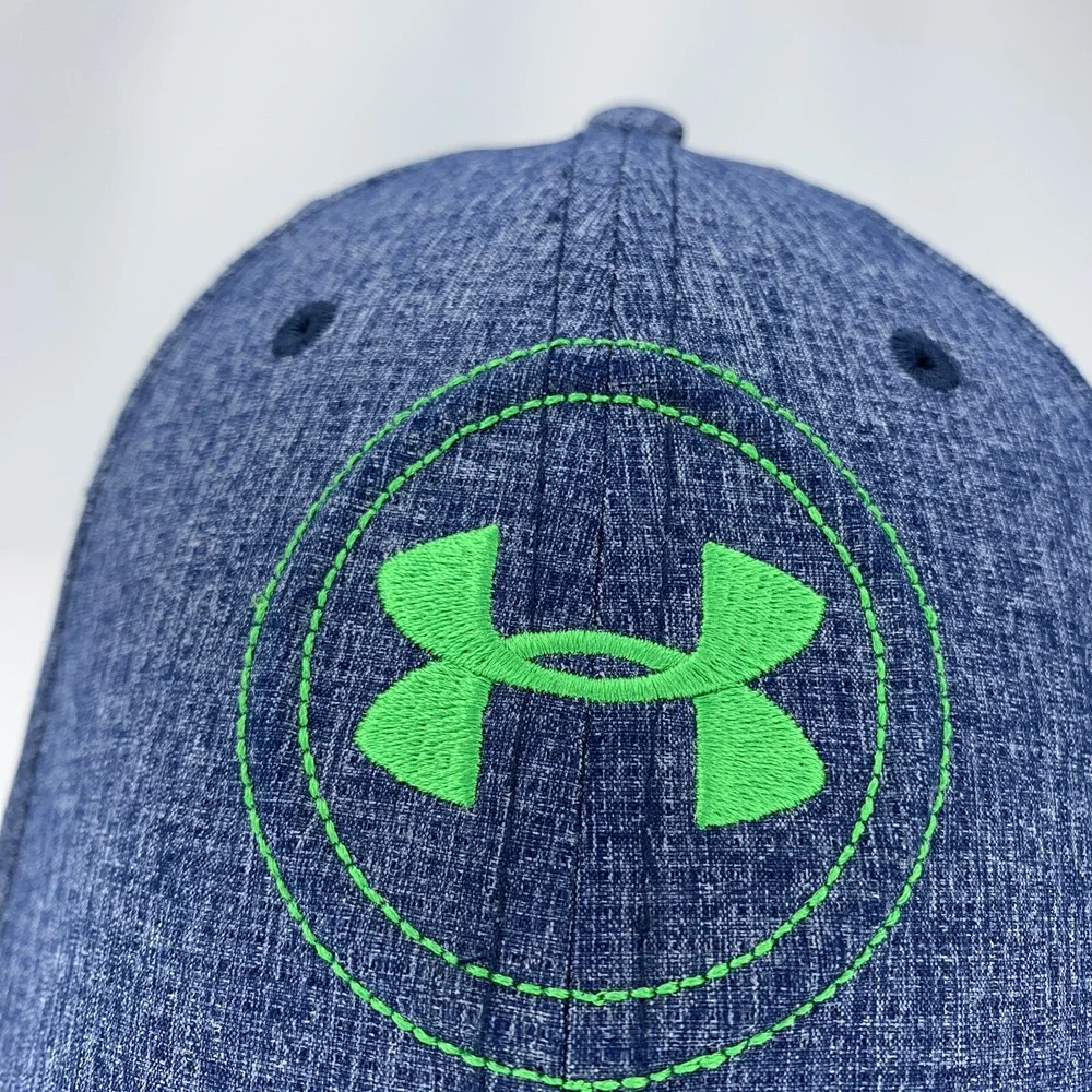 Under Armour Golf Hat LG / XL Fitted Stretch Heather Blue Green Soft Light Cap